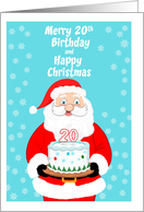 Happy Merry 20th Birthday Christmas Santa card