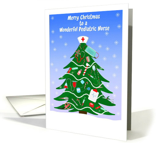 Pediatric Nurse Merry Christmas Tree card (1948572)