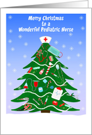 Pediatric Nurse Merry Christmas Tree card