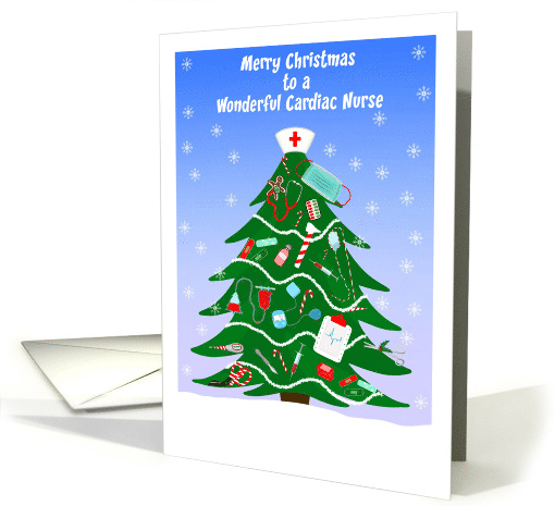 Cardiac Nurse Merry Christmas Tree card (1949864)
