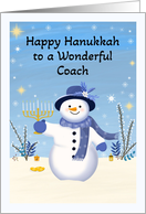 Coach Happy Hanukkah Snowman with Menorah