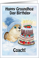 Coach Happy Groundhog Birthday With Cute Groundhog