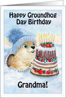 Grandma Happy Groundhog Birthday With Cute Groundhog