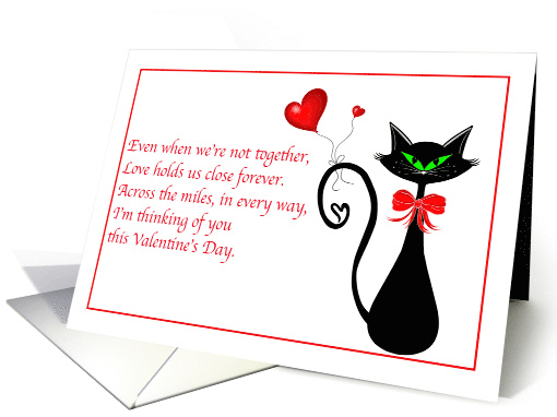 Miles Apart Valentine Cat with Heart Balloon card (1960010)