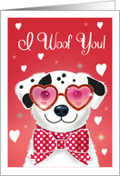 Black and White Dog with Heart Sunglasses Valentine Day