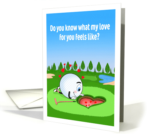 Cute Golf Ball Valentine Day card (1960024)