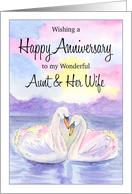 Swans For Aunt and Her Wife Happy Wedding Anniversary