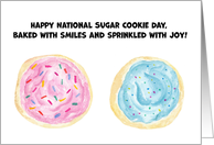 National Sugar Cookie Day with Pink and Blue Frosted Cookies July 9 card