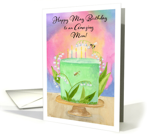 Mom Happy May Birthday Lily of the Valley Cake card (1974636)