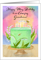 Grandniece Happy May Birthday Lily of the Valley Cake card