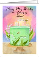 Niece Happy May Birthday Lily of the Valley Cake card