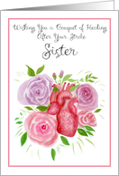 Sister Healing Wishes from Stroke with Roses