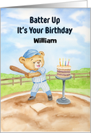 Personalize Happy Birthday Baseball Teddy Bear