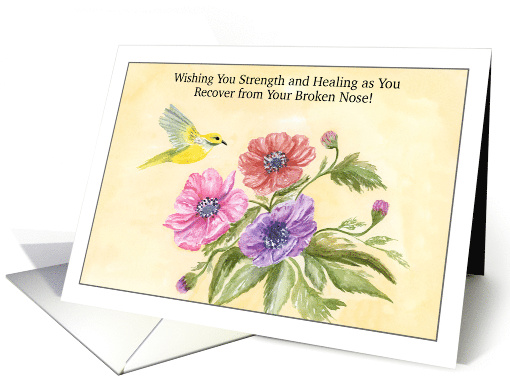 Broken Nose Recovery with Anemones and Tanager Get Well card (1982940)
