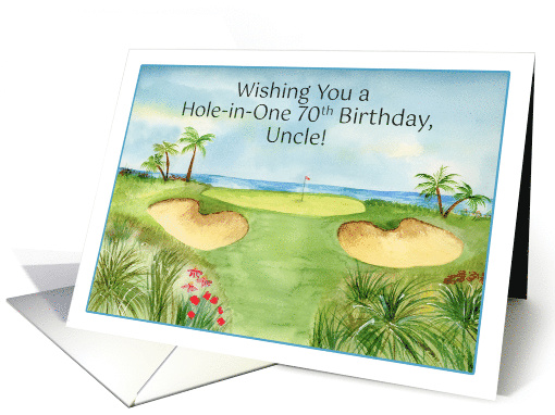 Uncle Happy 70th Birthday Tropical Golf Course card (1987982)