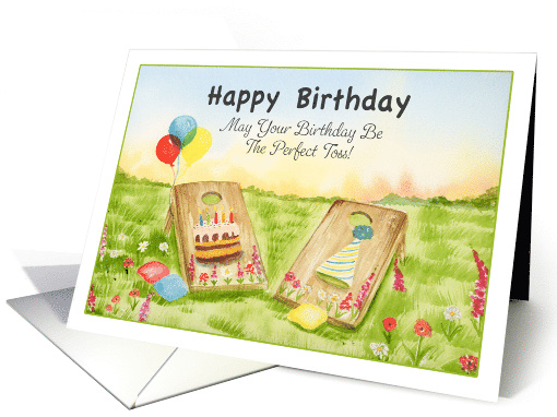 Happy Birthday Cornhole Backyard Fun card (1989650)
