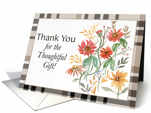 Thank You for Thoughtful Gift Autumn Flowers card (1990086)