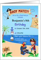 Pirate Cake Treasure Chest Birthday Party Invitation
