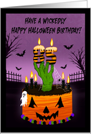 Happy 85th Halloween Birthday Spooky Cake card