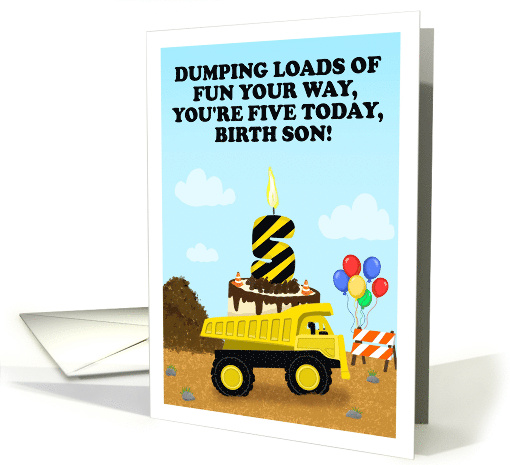 Happy 5th Birthday Cousin Dump Truck Construction card (1999786)