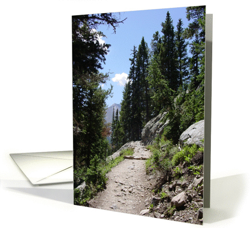Hiking above Bear Lake in the Rocky Mountain National Park; blank card