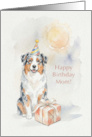 Birthday Card for Mom from Blue Merle Australian Shepherd Dog card