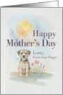 Mothers Day From Your Border Terrier Puppy and Flowers card