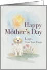 Mothers Day From Your Clumber Spaniel Puppy and Flowers card