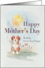 Mothers Day From Your Rescue Puppy Dog and Flowers card