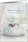 Home Again Because of You Reunited Puppy Thank You Card