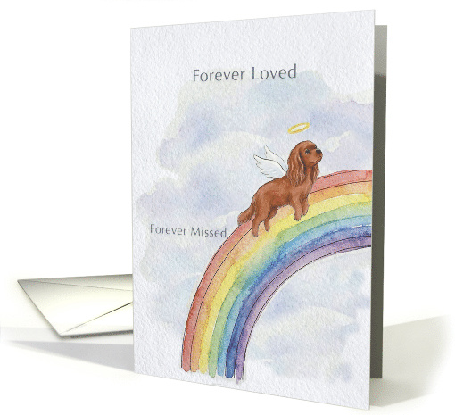 Ruby Cavalier King Charles Spaniel Rainbow Bridge Pet Sympathy card