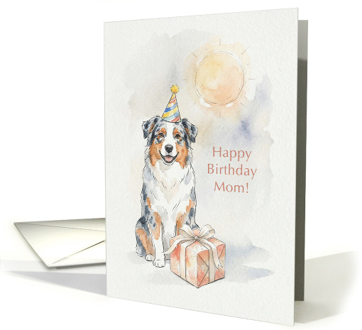 Birthday Card for Mom from Blue Merle Australian Shepherd Dog card