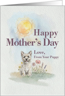 Mothers Day From Your Cairn Terrier Puppy and Flowers card