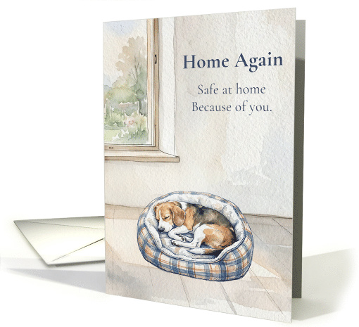 Home Again Safe at Home Because of You Beagle Thank You card (1989582)
