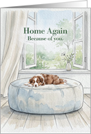 Home Again Because of You Aussie Shepherd Puppy Thank You card