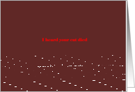 I heard your cat died card