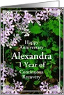 Happy Recovery Anniversary Blue Phlox flowers card