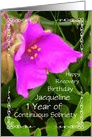 Happy Recovery Birthday, Spiderwort wildflower South Dakota prairie. card