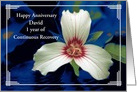 Happy Recovery Anniversary, Painted Trillium, Custom Text card