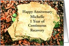 Happy Recovery Anniversary, Bare Rock, Custom Text card