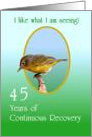 45 Years, I like what I am seeing! Continuous Recovery, card