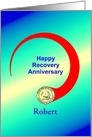 Custom Text, Happy Recovery Anniversary, Medallion Card
