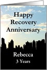 Custom Card Happy 3 Year Recovery Anniversary New York City Sunrise card
