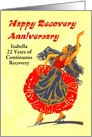 Happy 22 Year Recovery Anniversary, a woman dancing. card
