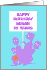 Happy Birthday 22 Years, children with a banner Customizable Card