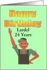 Happy Birthday 24 Years Happy man waving Customizable Card