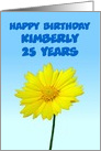Happy Birthday 25 Years, Coreopsis flower Customizable Card