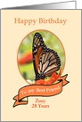 Happy Birthday To my best friend Zoey 28 Years Customizable Card