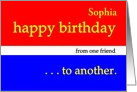 Sophia Happy Birthday Customizable Card