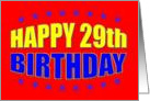 Happy 29th Birthday card
